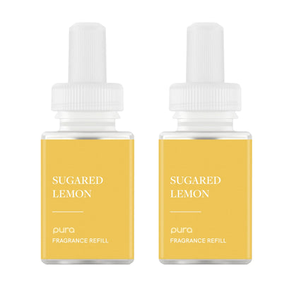 Pura Smart Home Air Diffuser Fragrance - Smart Home Scent Refill - Up to 120-Hours of Premium Fragrance per Refill - Clean Diffuser Fragrance for Home Office & Apartment - 2 Pack Sugared Lemon