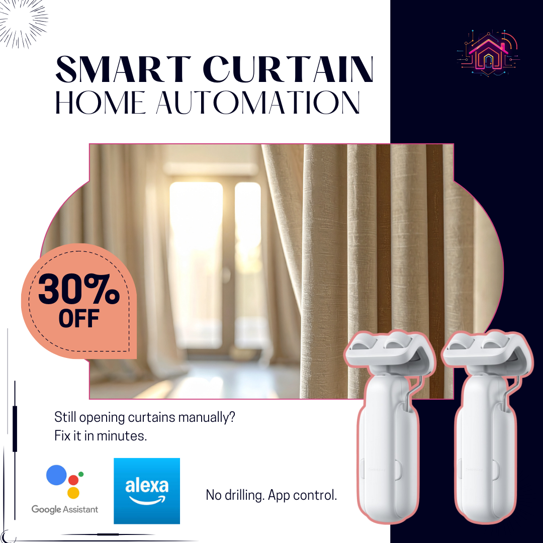NexaLiving WiFi Smart Curtain Robot – Electric Rod Companion for Smart Homes
