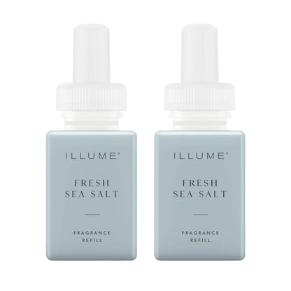 Pura & ILLUME Home Scent Refill - Smart Home Air Diffuser Fragrance - Up to 120-Hours of Luxury Fragrance per Refill - Household Essential - Clean & Safe Diffuser Fragrance - 2 Pack Fresh Sea Salt