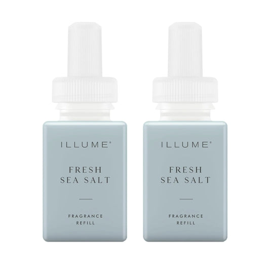 Pura & ILLUME Home Scent Refill - Smart Home Air Diffuser Fragrance - Up to 120-Hours of Luxury Fragrance per Refill - Household Essential - Clean & Safe Diffuser Fragrance - 2 Pack Fresh Sea Salt