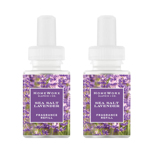 Pura and Homeworx - Smart Home Fragrance Diffuser Refill - Home Scent - up to 120-Hours of Fragrance per Vial - Clean & Safe Diffuser Fragrance - 2 Pack - Sea Salt Lavender