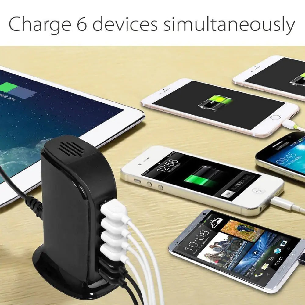 NexaLiving Smart Power 6 USB Colorful Tower for Every Desk at Home or Office charge any Gadget