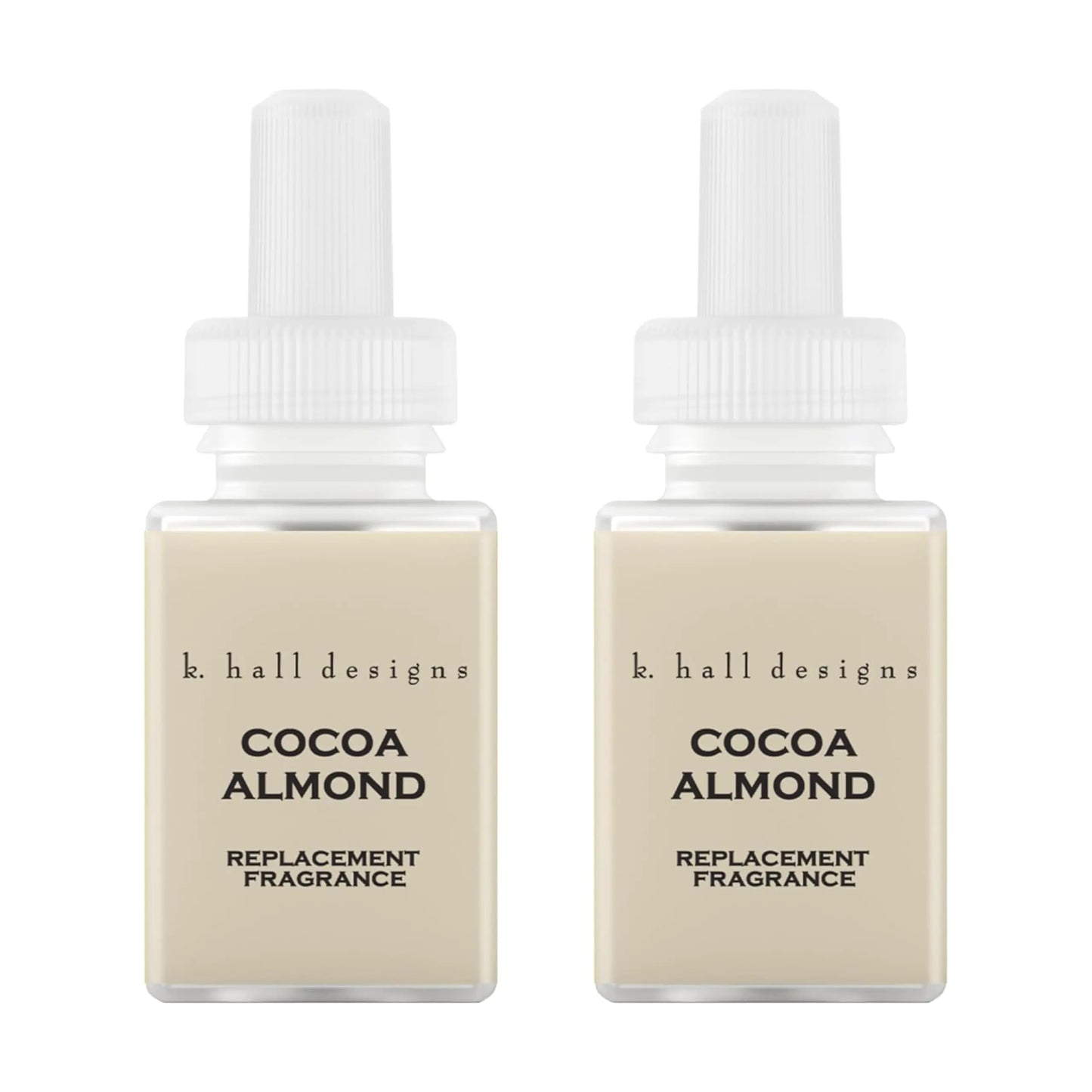 Pura & K. Hall Designs Home Scent Refill - Smart Home Air Diffuser Fragrance - Up to 120-Hours of Premium Fragrance per Refill - Household Essential - Clean Diffuser Fragrance - 2 Pack Cocoa Almond