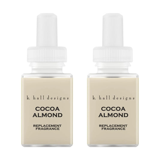 Pura & K. Hall Designs Home Scent Refill - Smart Home Air Diffuser Fragrance - Up to 120-Hours of Premium Fragrance per Refill - Household Essential - Clean Diffuser Fragrance - 2 Pack Cocoa Almond